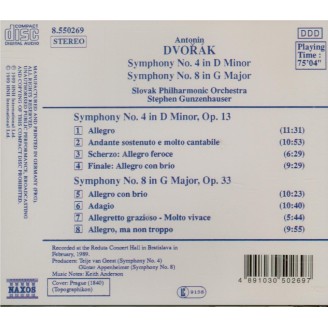 DVORAK - Gunzenhauser - Symphonie n°4 en ré mineur op.13 B.41